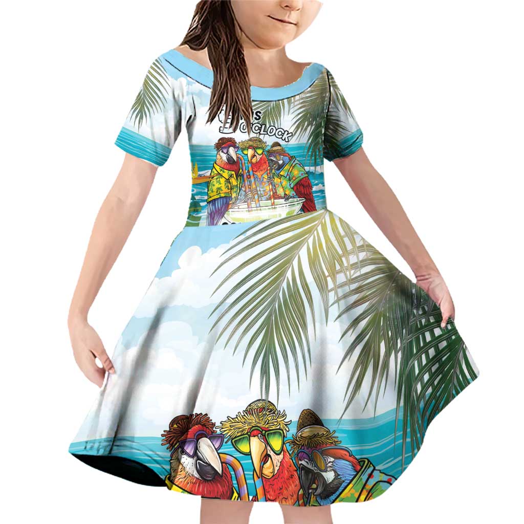 It's 5 o'clock Somewhere Family Matching Off Shoulder Short Dress and Hawaiian Shirt Beach Party - Polynesian Pride