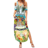 It's 5 o'clock Somewhere Family Matching Summer Maxi Dress and Hawaiian Shirt Beach Party - Polynesian Pride