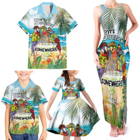 It's 5 o'clock Somewhere Family Matching Tank Maxi Dress and Hawaiian Shirt Beach Party - Polynesian Pride