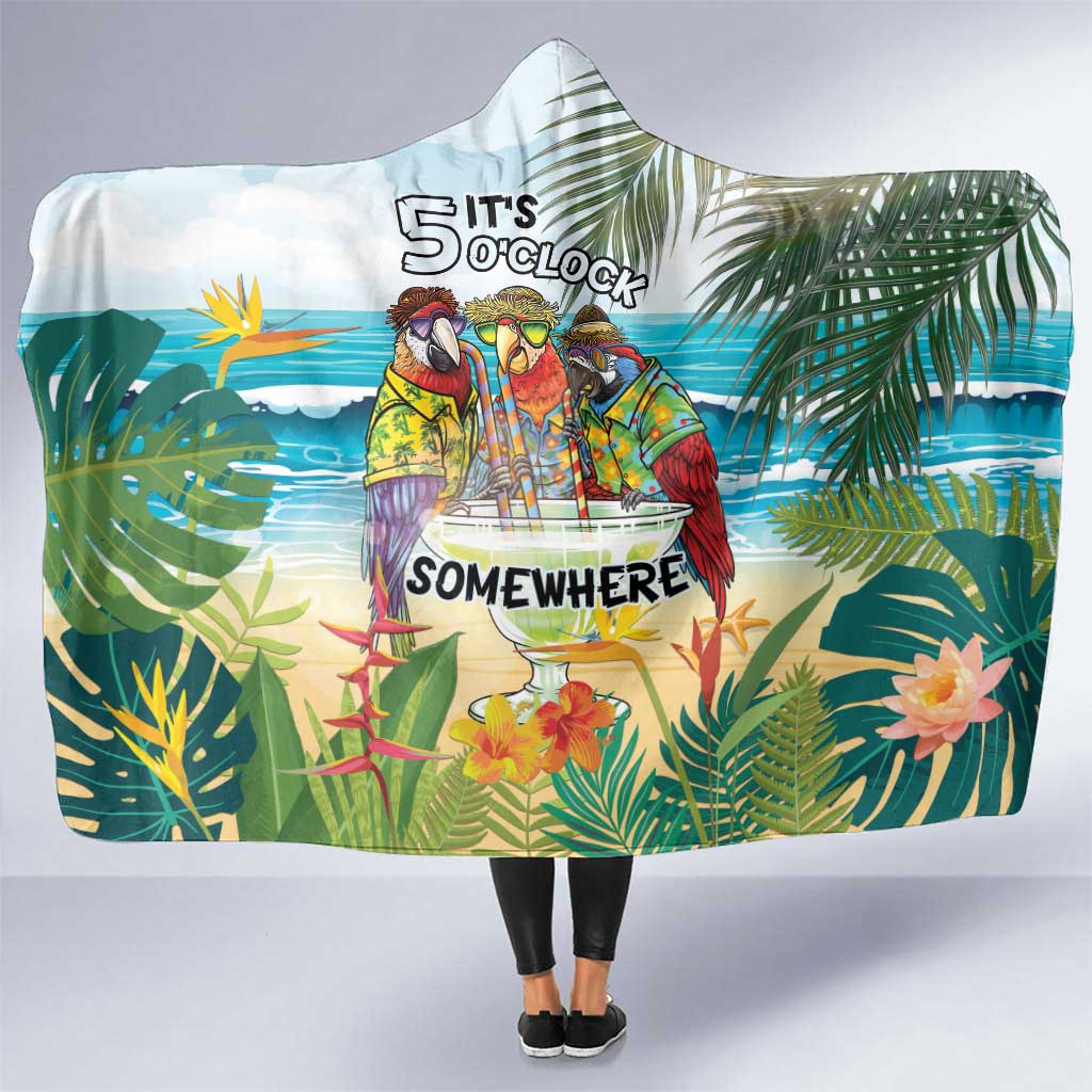 It's 5 o'clock Somewhere Hooded Blanket Beach Party LT7 One Size Colorful - Polynesian Pride