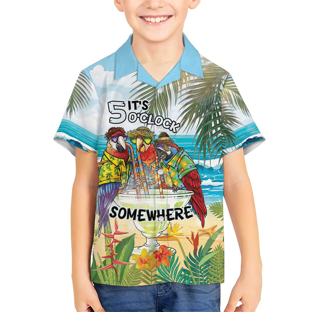 It's 5 o'clock Somewhere Kid Hawaiian Shirt Beach Party LT7 Kid Colorful - Polynesian Pride
