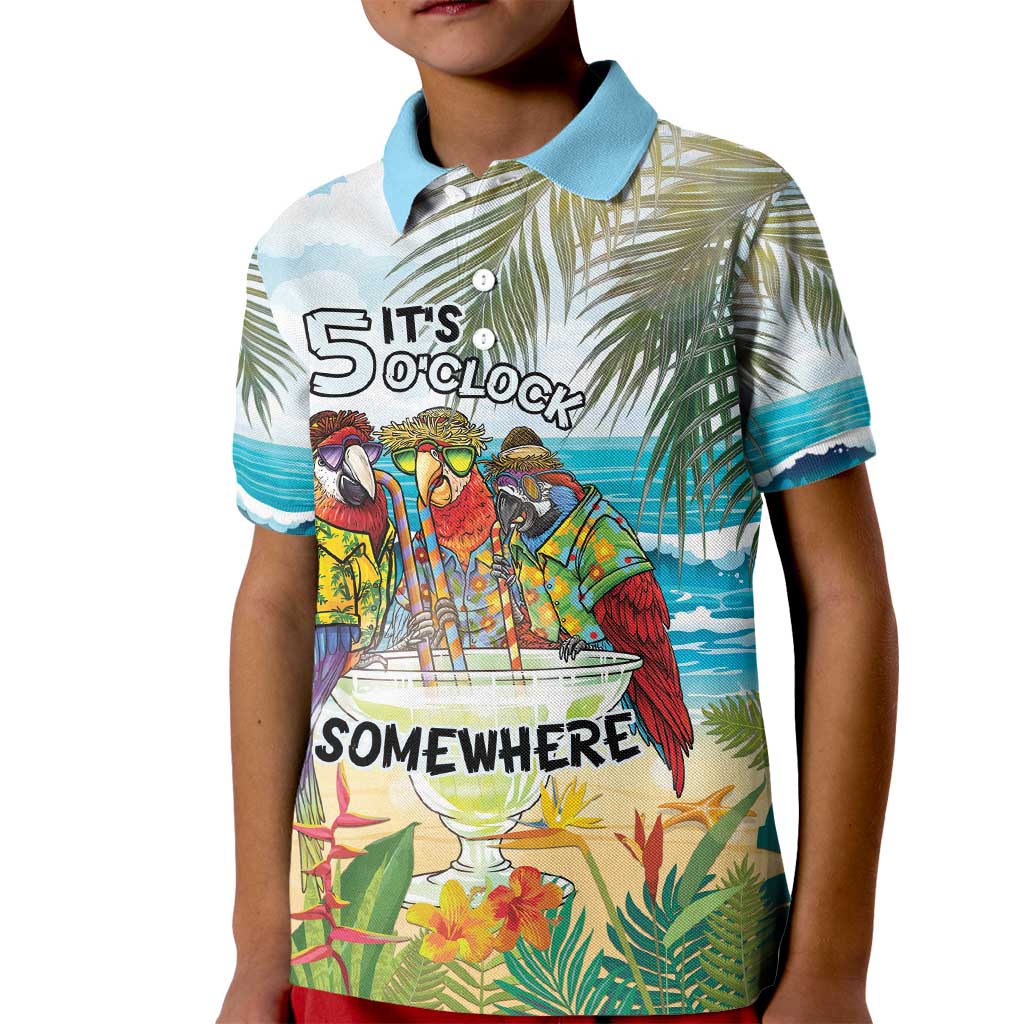 It's 5 o'clock Somewhere Kid Polo Shirt Beach Party LT7 Kid Colorful - Polynesian Pride