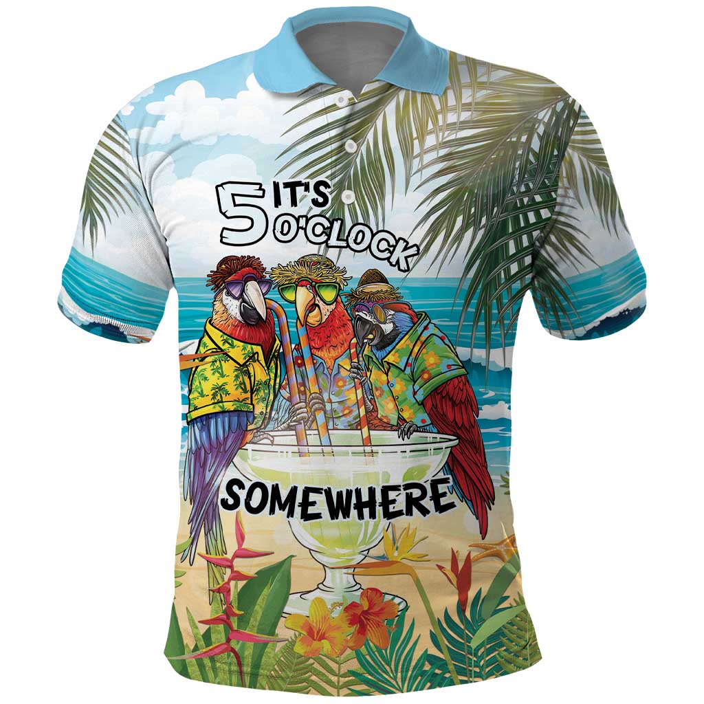 It's 5 o'clock Somewhere Polo Shirt Beach Party - Polynesian Pride