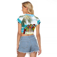 It's 5 o'clock Somewhere Raglan Cropped T Shirt Beach Party LT7 - Polynesian Pride