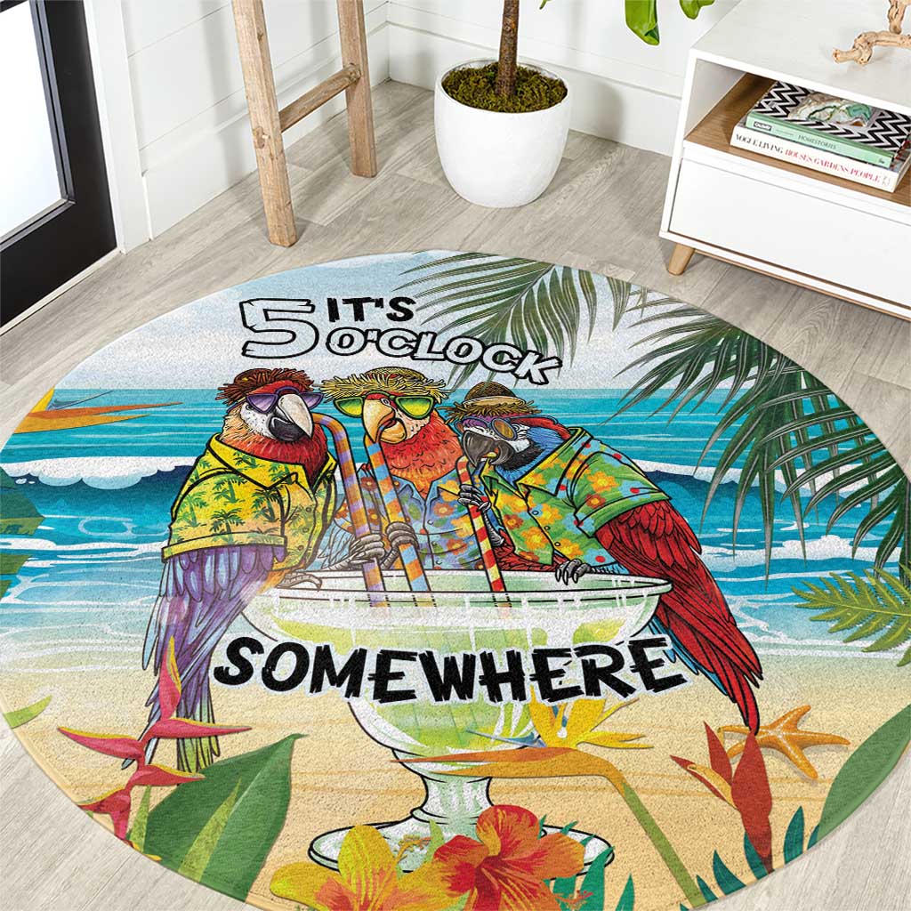 It's 5 o'clock Somewhere Round Carpet Beach Party - Polynesian Pride