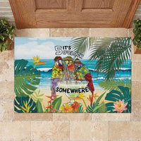 It's 5 o'clock Somewhere Rubber Doormat Beach Party LT7 Colorful - Polynesian Pride