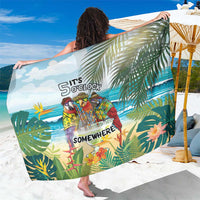 It's 5 o'clock Somewhere Sarong Beach Party LT7 One Size 44 x 66 inches Colorful - Polynesian Pride