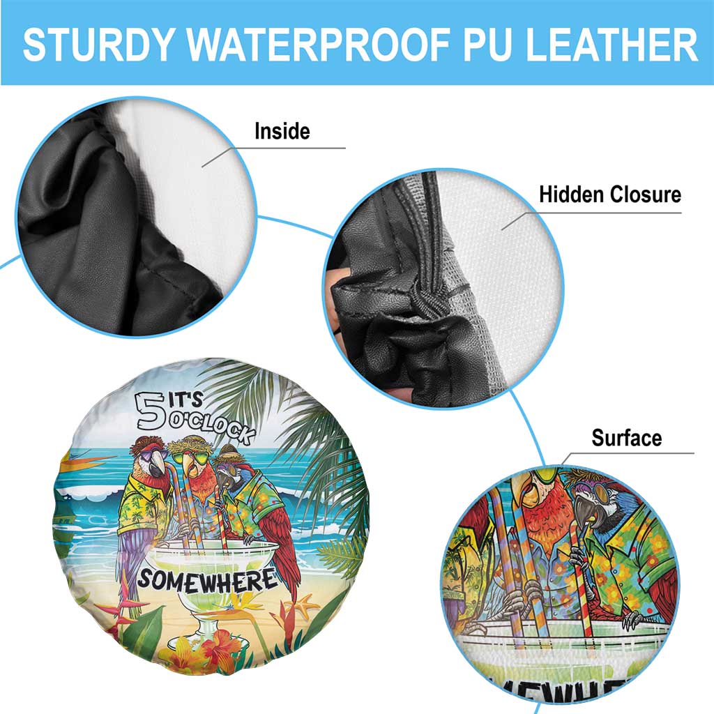 It's 5 o'clock Somewhere Spare Tire Cover Beach Party - Polynesian Pride