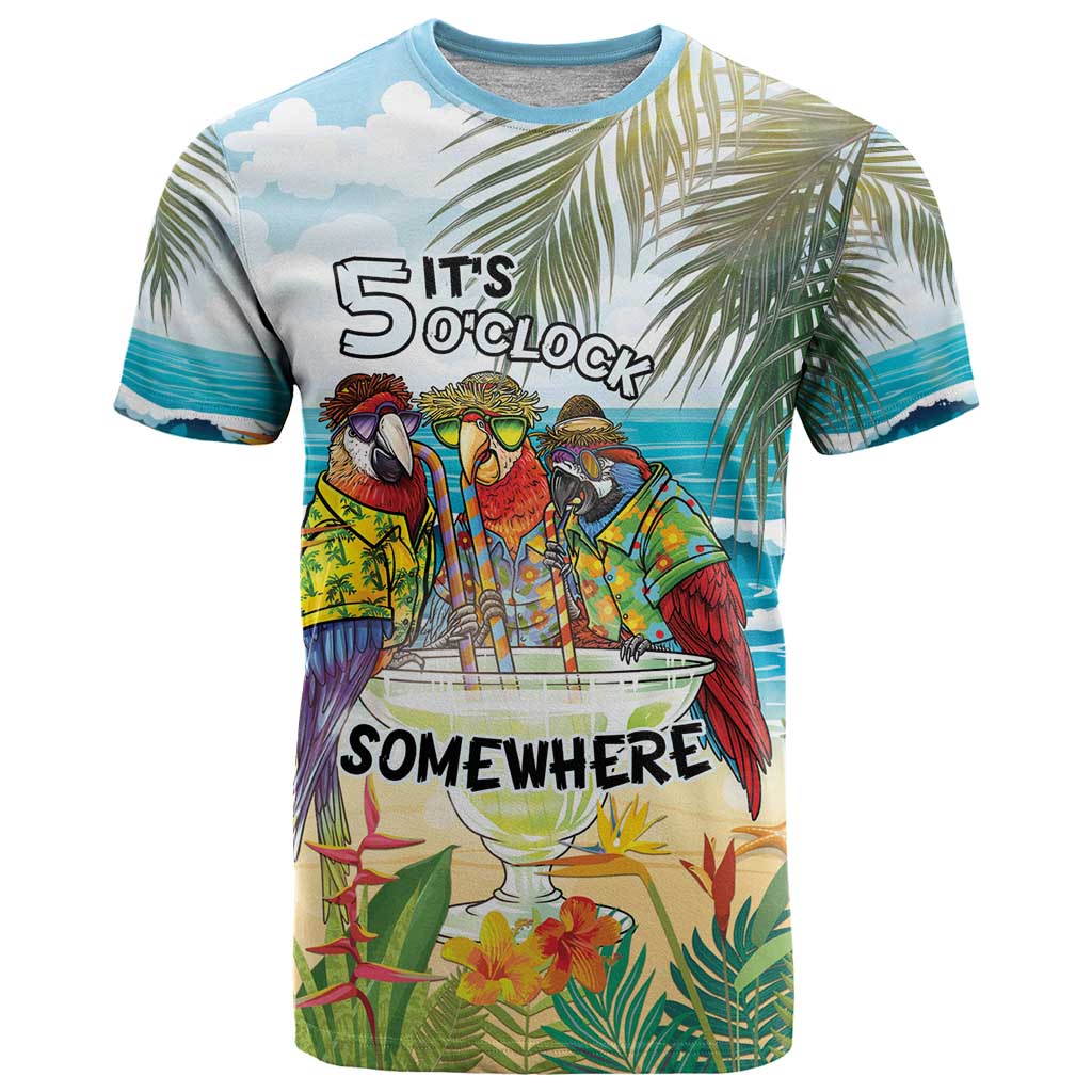 It's 5 o'clock Somewhere T Shirt Beach Party LT7 Colorful - Polynesian Pride