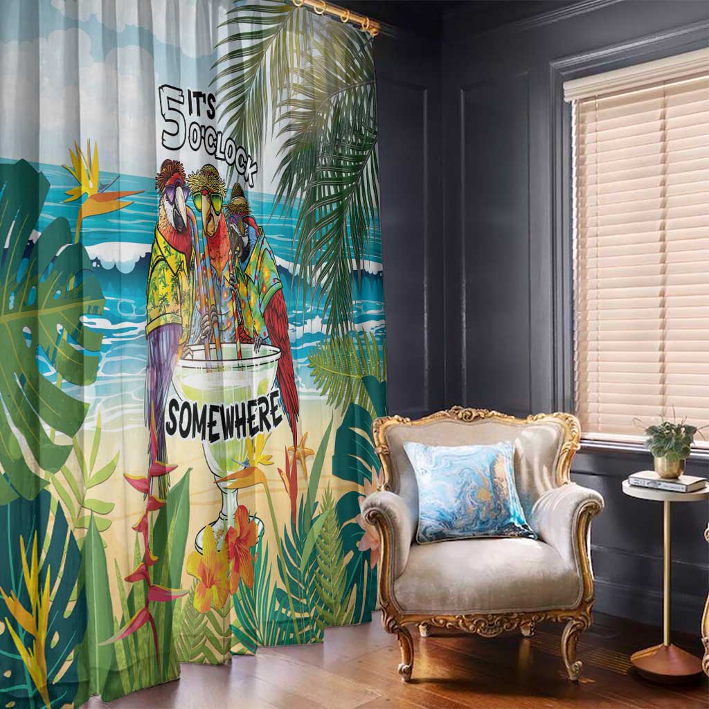 It's 5 o'clock Somewhere Window Curtain Beach Party LT7 - Polynesian Pride
