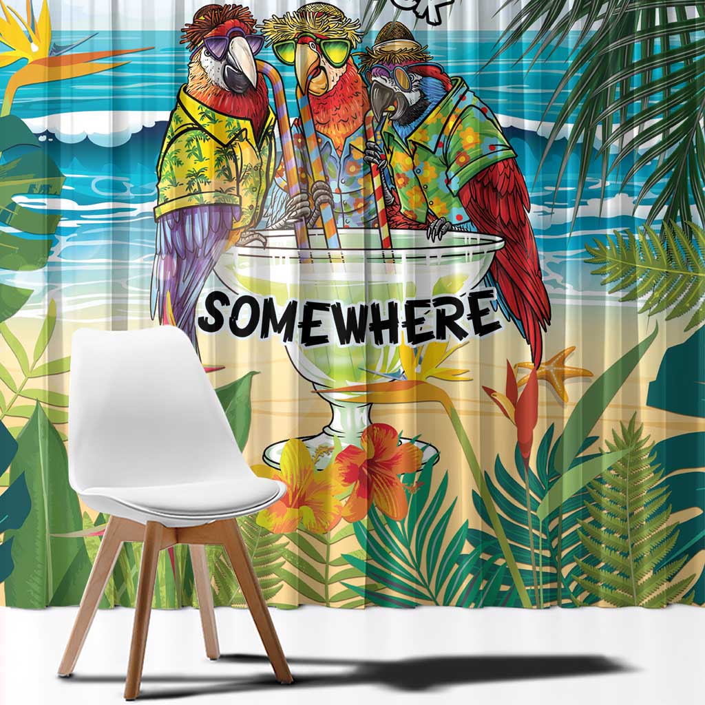 It's 5 o'clock Somewhere Window Curtain Beach Party LT7 - Polynesian Pride