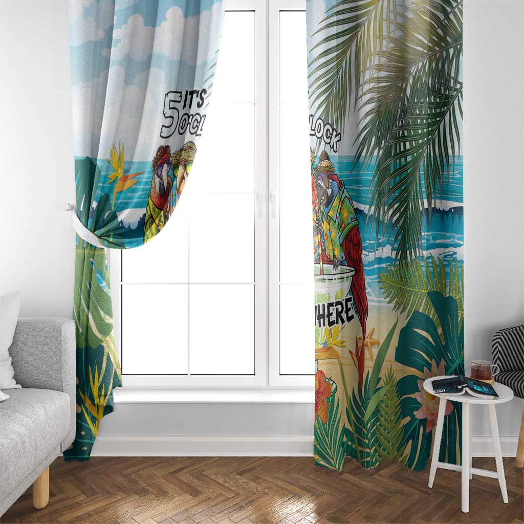 It's 5 o'clock Somewhere Window Curtain Beach Party LT7 - Polynesian Pride