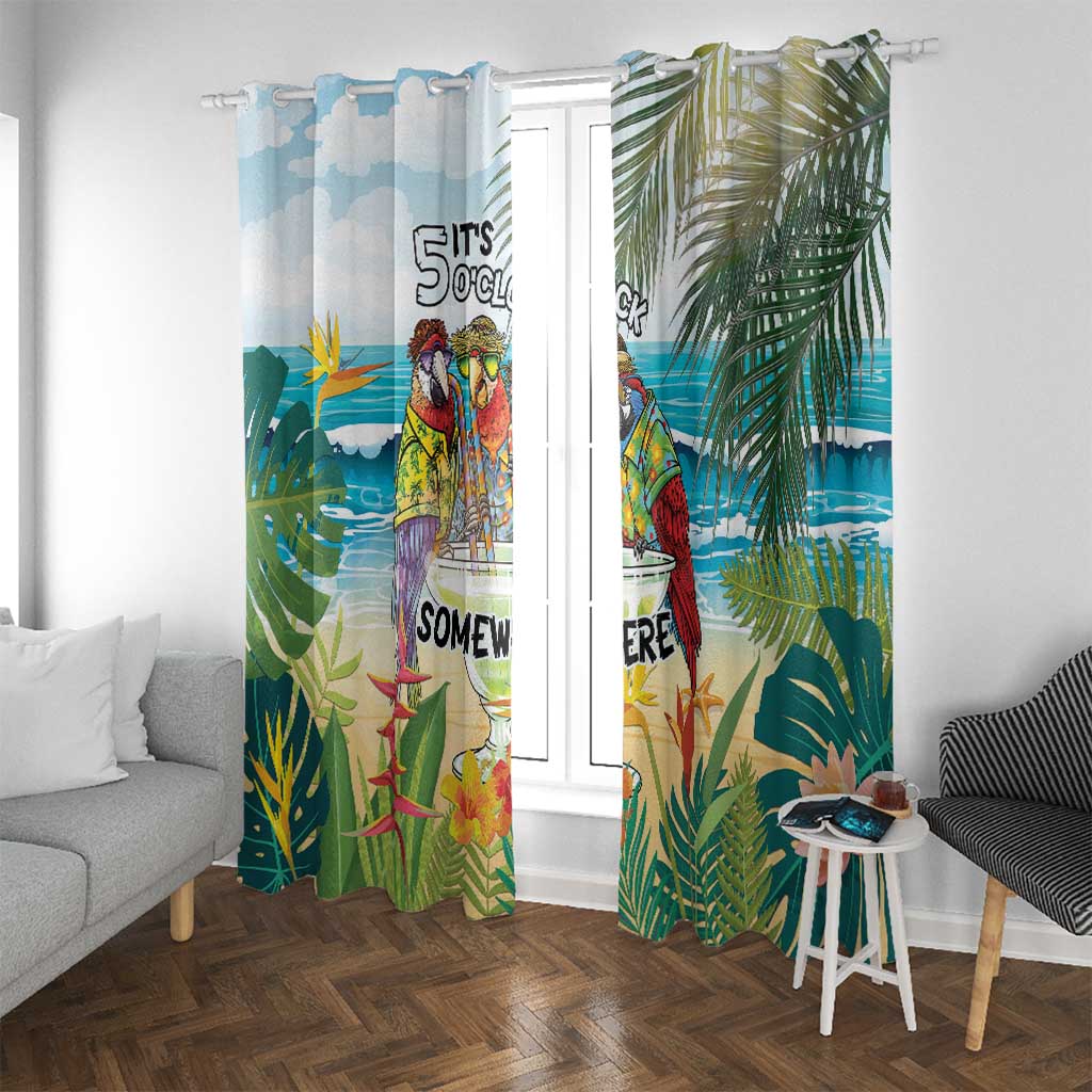 It's 5 o'clock Somewhere Window Curtain Beach Party LT7 With Grommets Colorful - Polynesian Pride