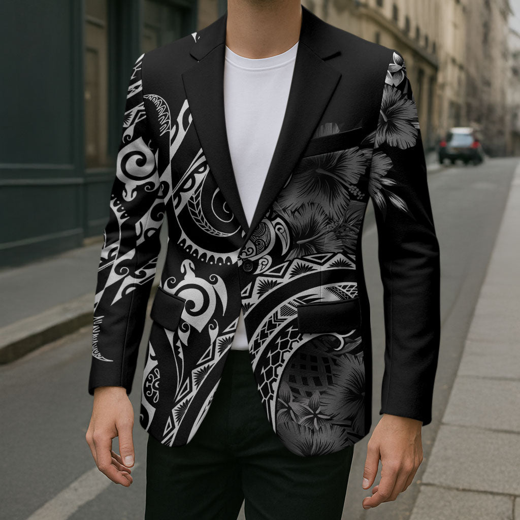 Aloha Hawaii Turtles Floral Blazer Obsidian Glaze