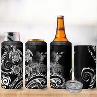 Aloha Hawaii Turtles Floral 4 in 1 Can Cooler Tumbler Obsidian Glaze