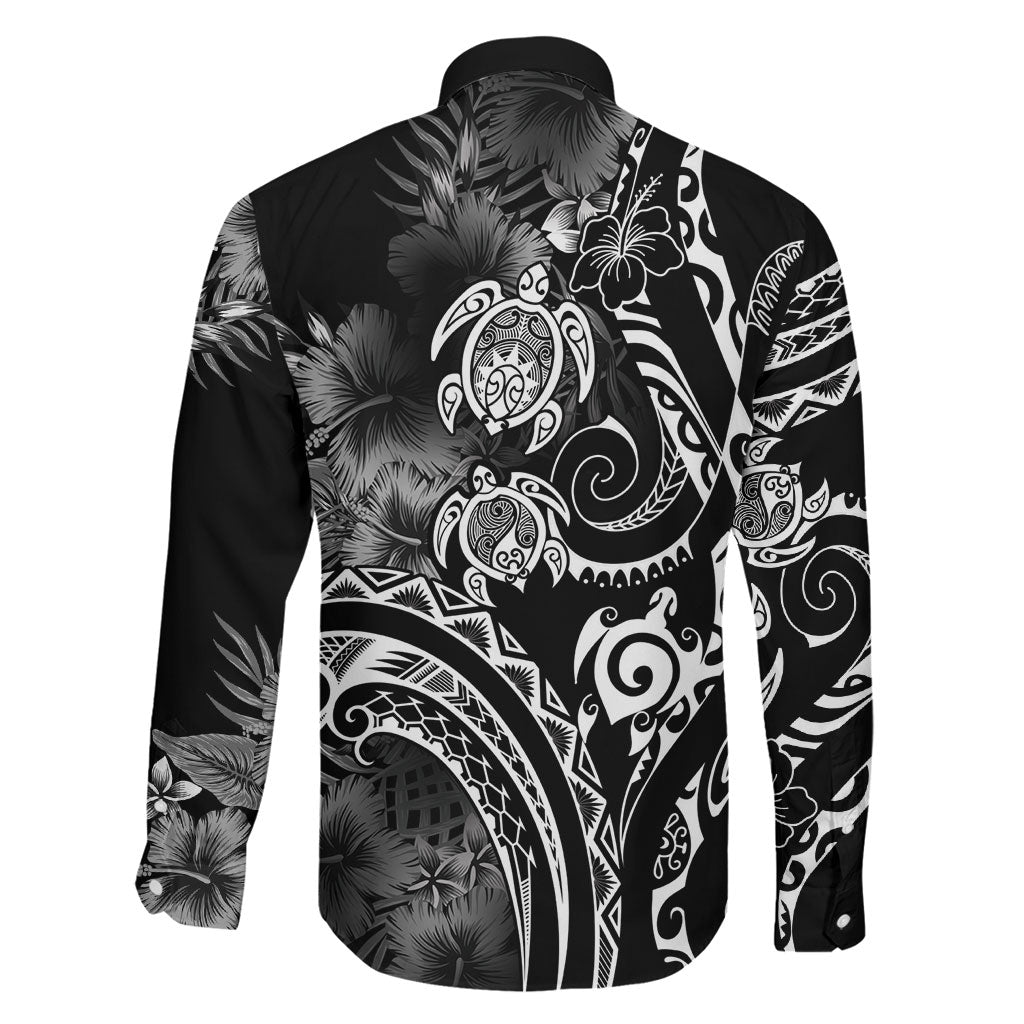 Aloha Hawaii Turtles Floral Family Matching Off Shoulder Maxi Dress and Hawaiian Shirt Obsidian Glaze