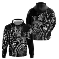 Aloha Hawaii Turtles Floral Hoodie Obsidian Glaze
