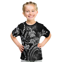 Aloha Hawaii Turtles Floral Kid T Shirt Obsidian Glaze