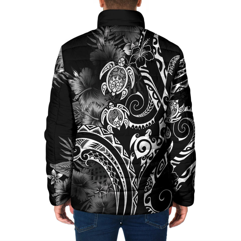 Aloha Hawaii Turtles Floral Padded Jacket Obsidian Glaze