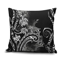 Aloha Hawaii Turtles Floral Pillow Cover Obsidian Glaze