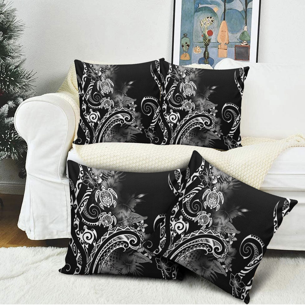 Aloha Hawaii Turtles Floral Pillow Cover Obsidian Glaze