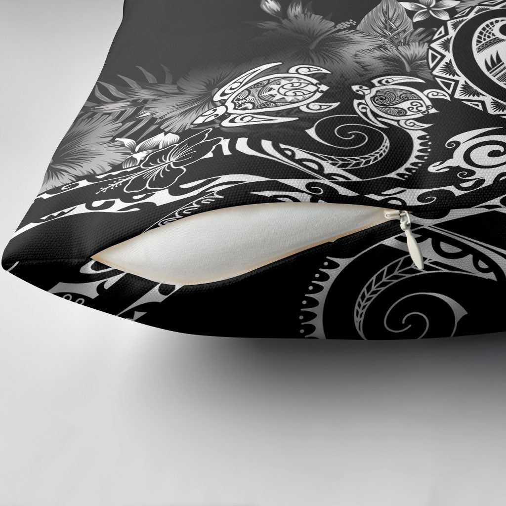 Aloha Hawaii Turtles Floral Pillow Cover Obsidian Glaze