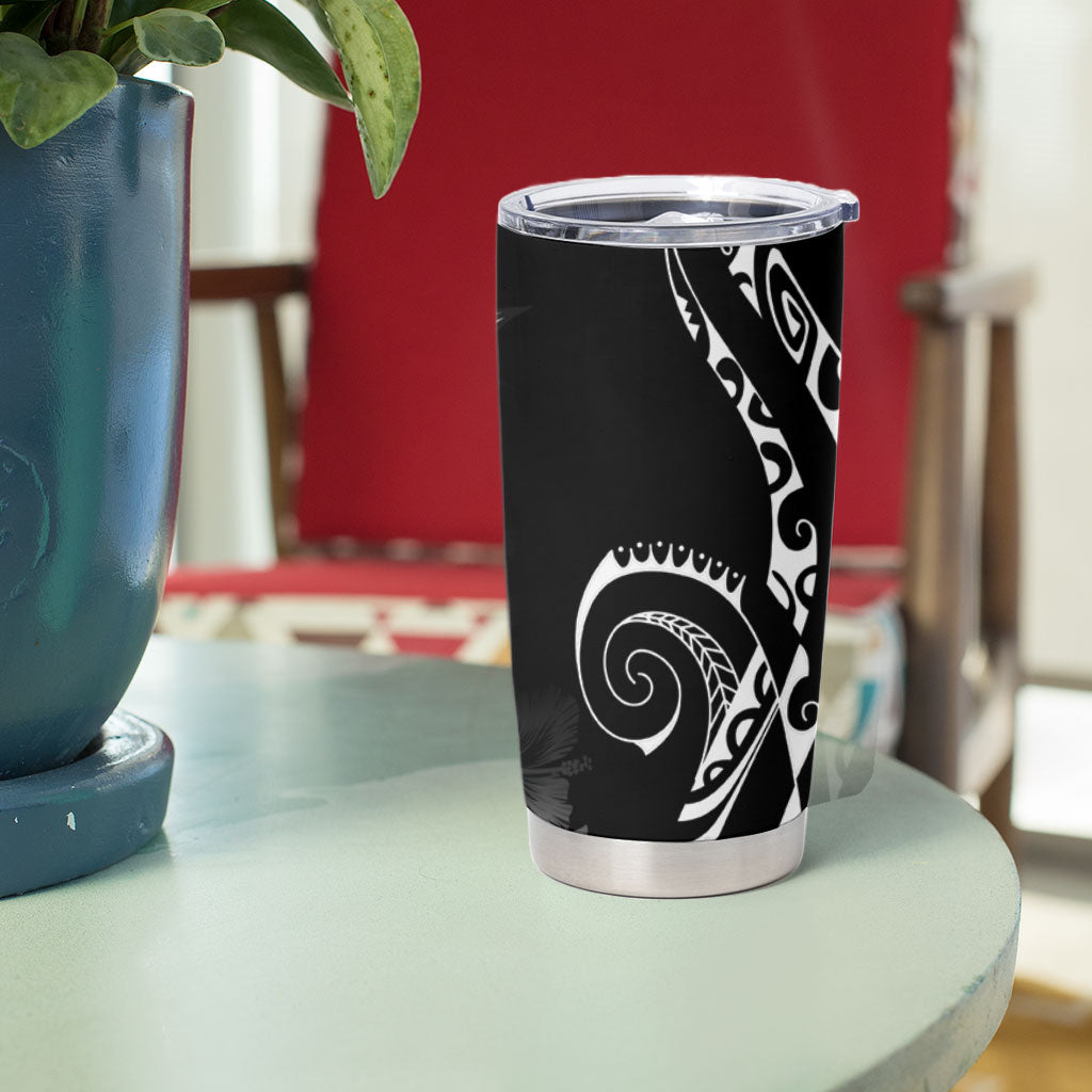 Aloha Hawaii Turtles Floral Tumbler Cup Obsidian Glaze