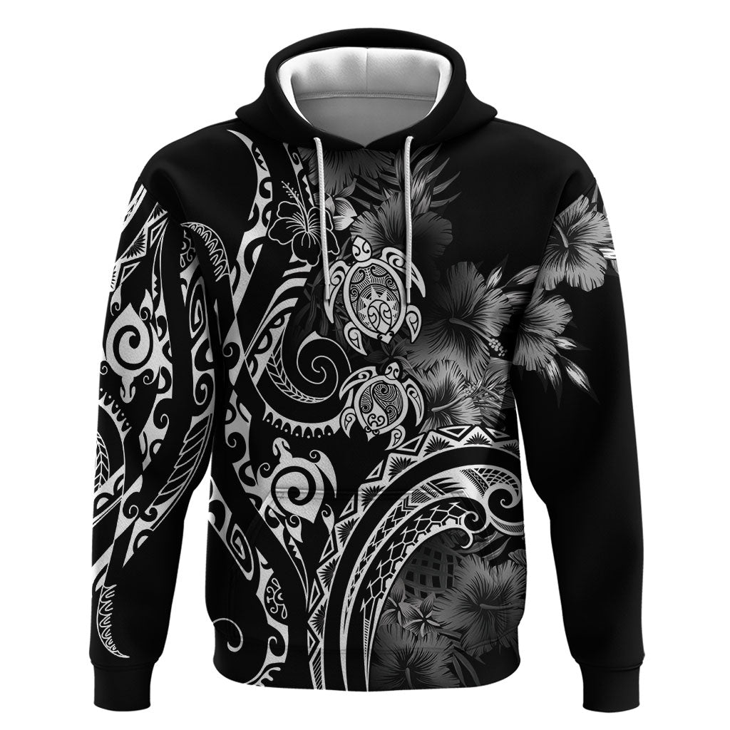 Aloha Hawaii Turtles Floral Zip Hoodie Obsidian Glaze