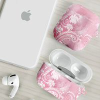 Aloha Hawaii Turtles Floral AirPods Case Pink Marbles Glaze