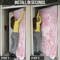 Aloha Hawaii Turtles Floral Door Cover Pink Marbles Glaze