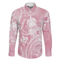 Aloha Hawaii Turtles Floral Family Matching Mermaid Dress and Hawaiian Shirt Pink Marbles Glaze