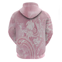 Aloha Hawaii Turtles Floral Hoodie Pink Marbles Glaze
