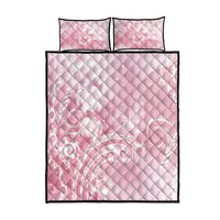 Aloha Hawaii Turtles Floral Quilt Bed Set Pink Marbles Glaze