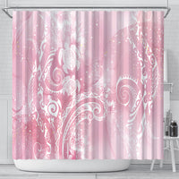 Aloha Hawaii Turtles Floral Shower Curtain Pink Marbles Glaze