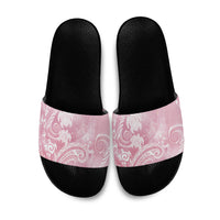 Aloha Hawaii Turtles Floral Slide Sandals Pink Marbles Glaze