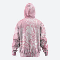 Aloha Hawaii Turtles Floral Zip Hoodie Pink Marbles Glaze