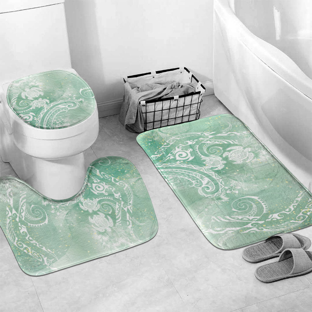 Aloha Hawaii Turtles Floral Bathroom Set Seafoam Marbles Glaze