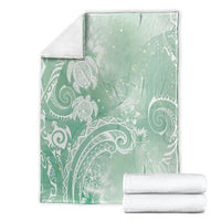 Aloha Hawaii Turtles Floral Blanket Seafoam Marbles Glaze