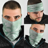 Aloha Hawaii Turtles Floral Neck Gaiter Seafoam Marbles Glaze