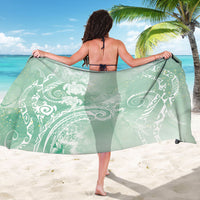 Aloha Hawaii Turtles Floral Sarong Seafoam Marbles Glaze