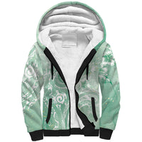 Aloha Hawaii Turtles Floral Sherpa Hoodie Seafoam Marbles Glaze