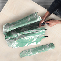 Aloha Hawaii Turtles Floral Umbrella Seafoam Marbles Glaze