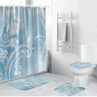 Aloha Hawaii Turtles Floral Bathroom Set Aqua Marbles Glaze LT7 Bathroom Set (4 pcs) Aqua - Polynesian Pride