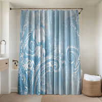 Aloha Hawaii Turtles Floral Bathroom Set Aqua Marbles Glaze LT7 Shower Curtain Only Aqua - Polynesian Pride
