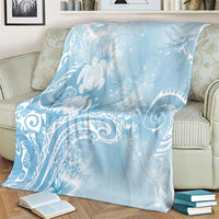 Aloha Hawaii Turtles Floral Blanket Aqua Marbles Glaze