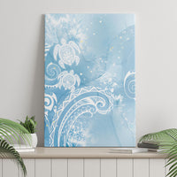 Aloha Hawaii Turtles Floral Canvas Wall Art Aqua Marbles Glaze