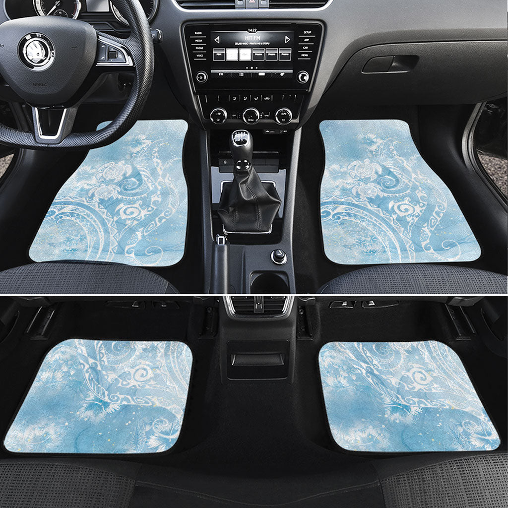 Aloha Hawaii Turtles Floral Car Mats Aqua Marbles Glaze