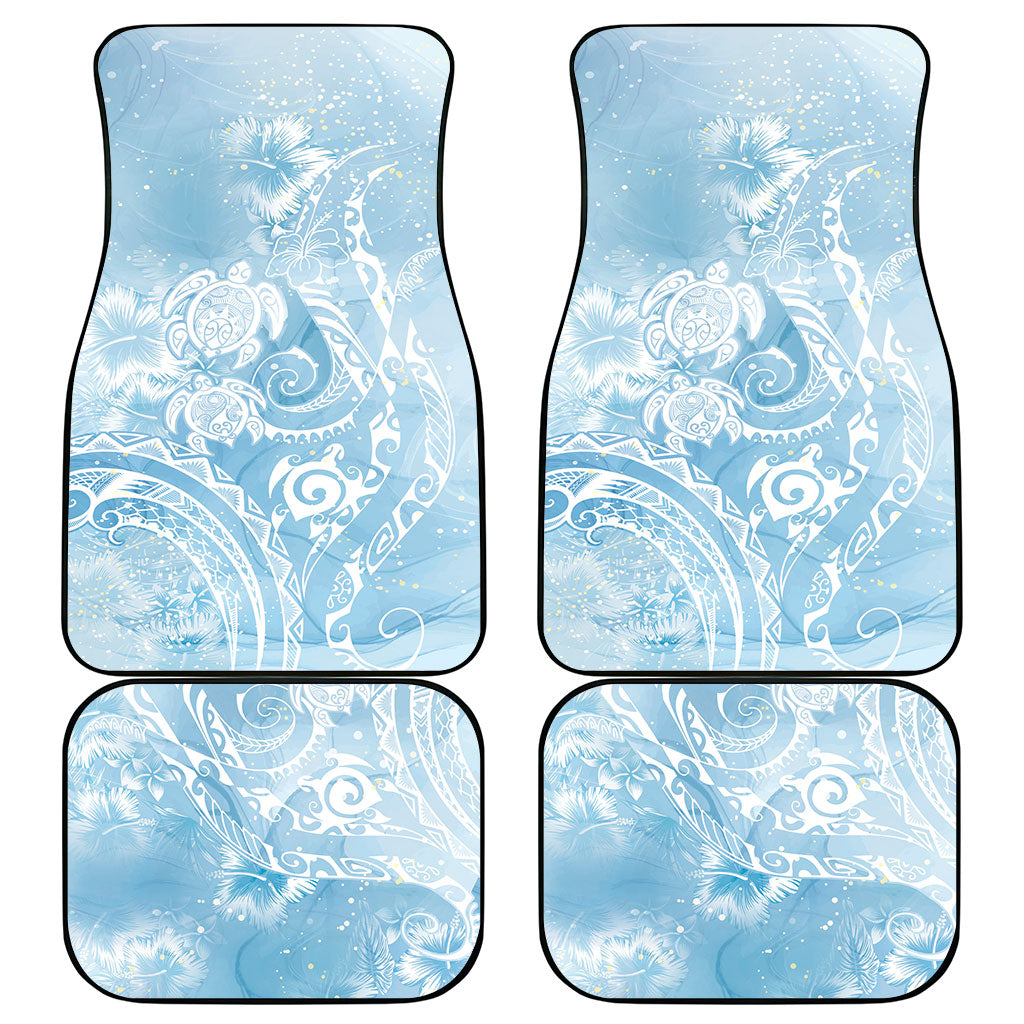 Aloha Hawaii Turtles Floral Car Mats Aqua Marbles Glaze
