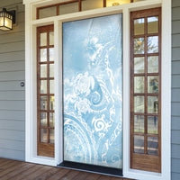 Aloha Hawaii Turtles Floral Door Cover Aqua Marbles Glaze