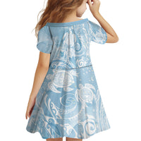 Aloha Hawaii Turtles Floral Family Matching Long Sleeve Bodycon Dress and Hawaiian Shirt Aqua Marbles Glaze